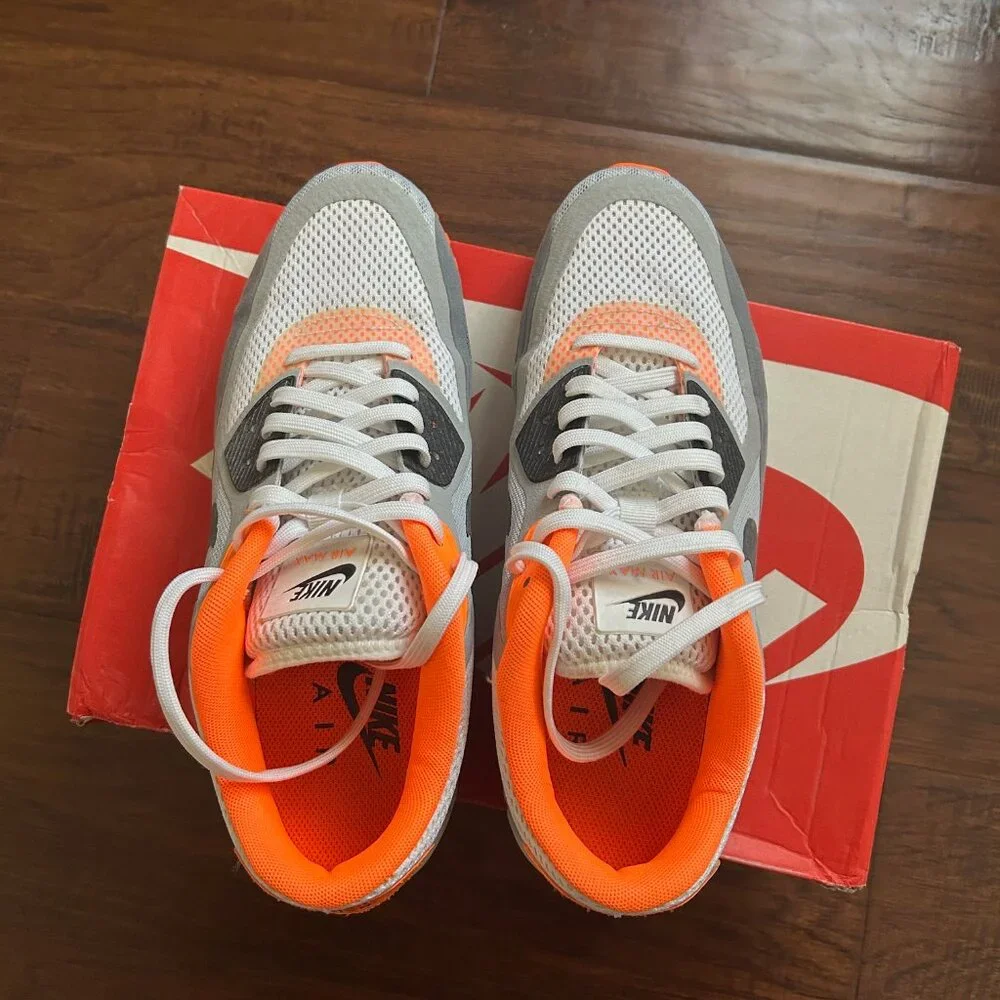 Nike Air Max 90 BR Breathe mens size 9 wolf grey and orange 644204-108 w/ box - Picture 3 of 11